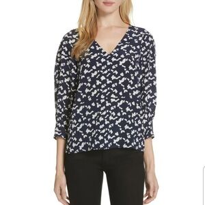 Tanya Taylor Silk Abstract Blouse